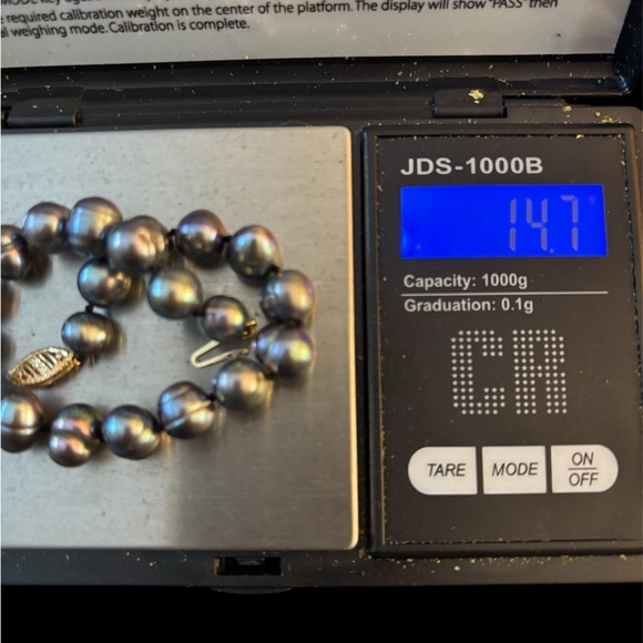 14k Gold Vintage Baroque Peacock Black Tahitian Pearl Bracelet Estate Jewelry - Picture 4 of 9